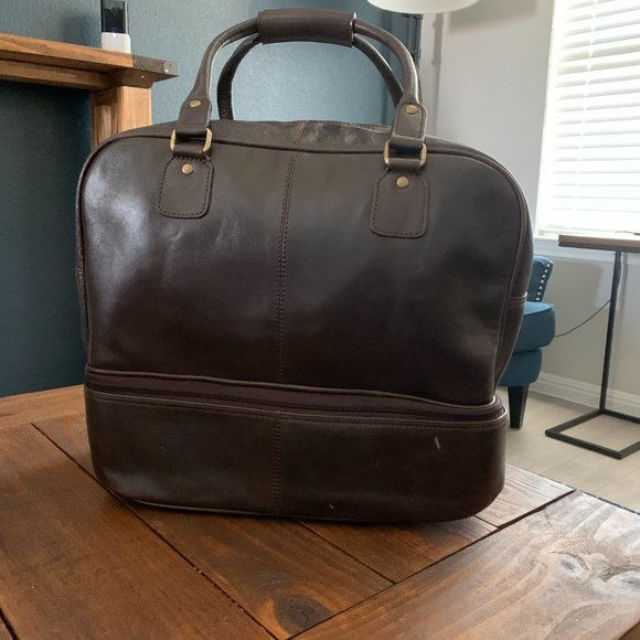 100% Pure Brown Leather Golf/Gym Duffel Bag (NWT) - Picture 5 of 9